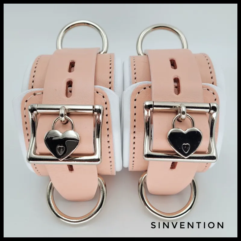 Ecstasy Padded Bondage Gear Set - Pale Pink & White