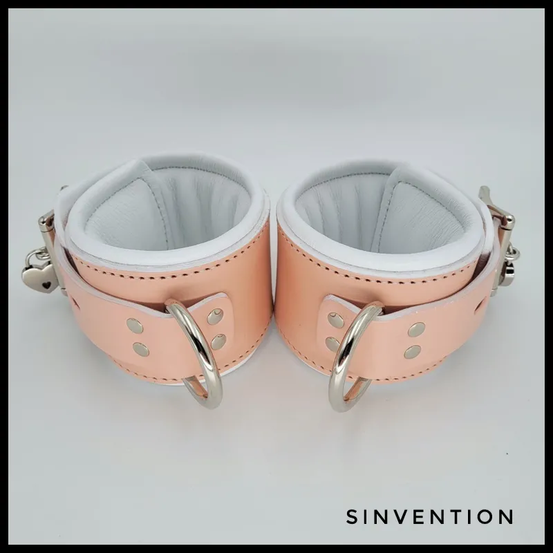 Ecstasy Padded Bondage Gear Set - Pale Pink & White