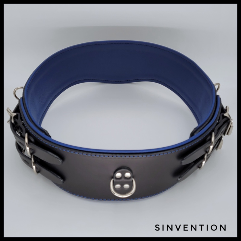 Purgatory Contour Bondage Belt - Black & Blue