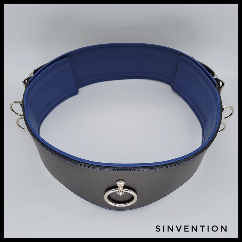 Purgatory Contour Bondage Belt - Black & Blue