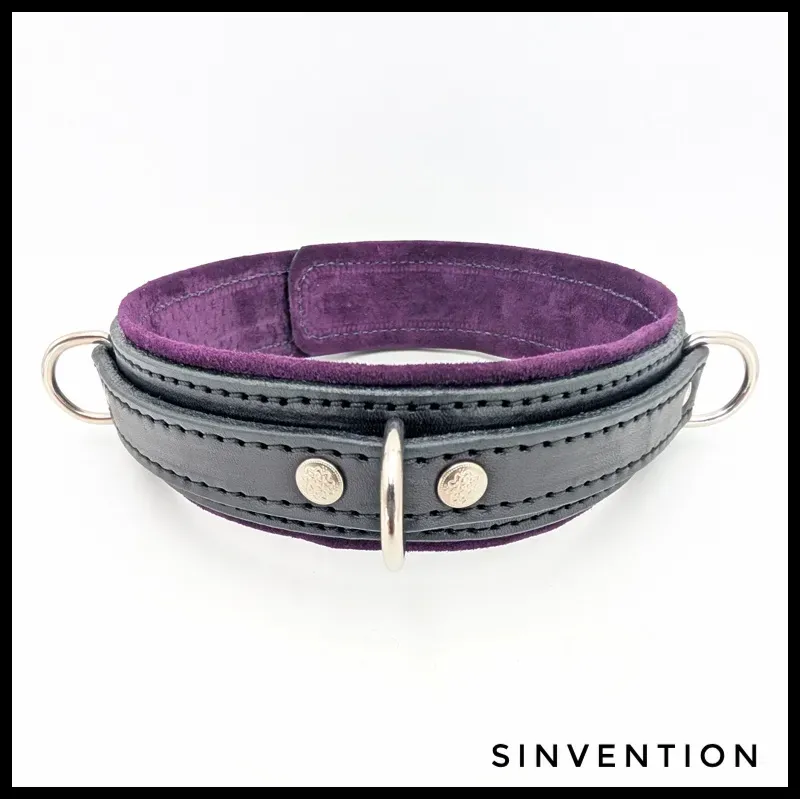 Purple Suede Lined Deluxe Slave Collar