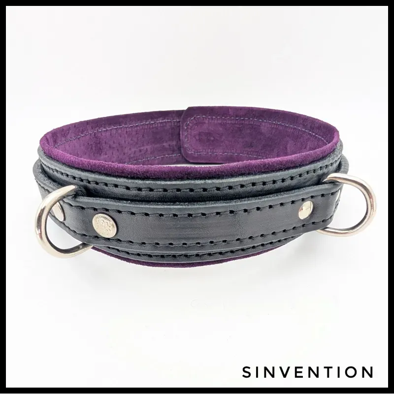Purple Suede Lined Deluxe Slave Collar