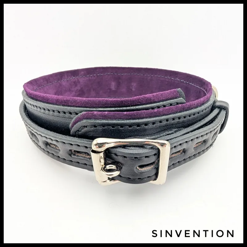 Purple Suede Lined Deluxe Slave Collar