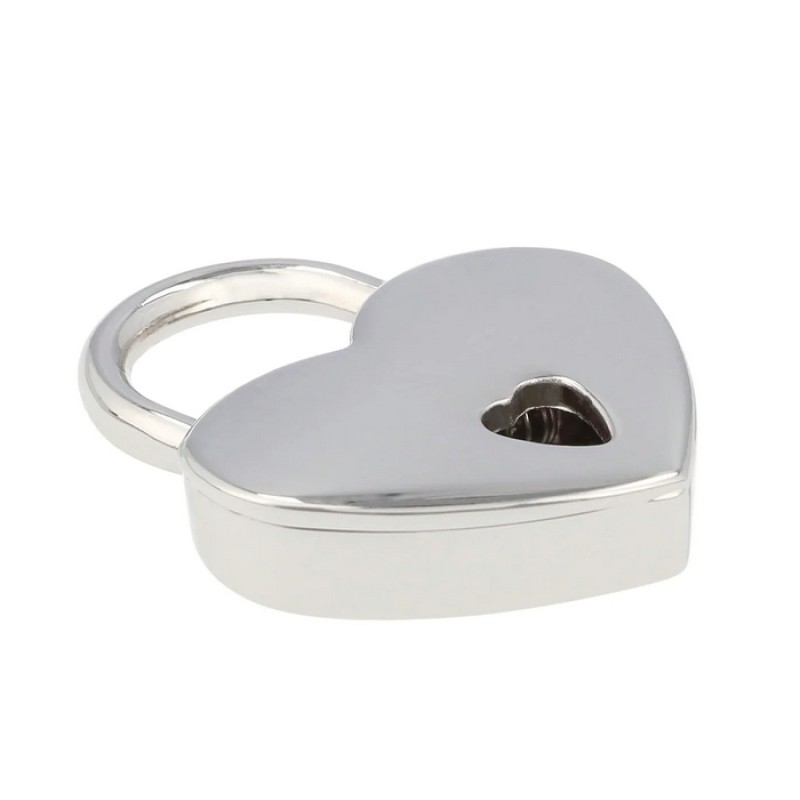 Heart Shaped Small Padlock Silver