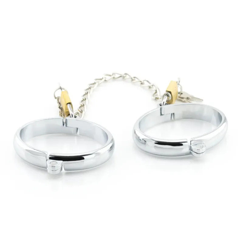 Oval Metal Medium Locking Cuffs with Chain