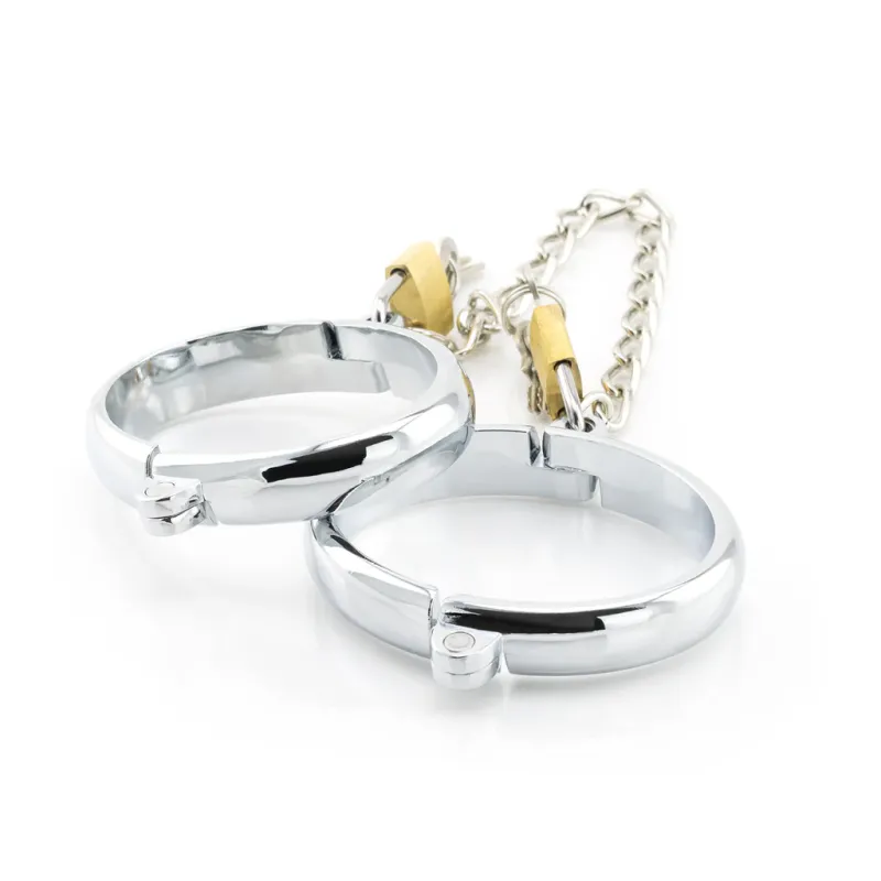 Oval Metal  Extra Small Locking Cuffs with Chain