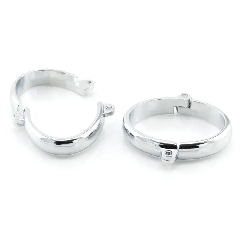 Oval Metal Medium Locking Cuffs with Chain