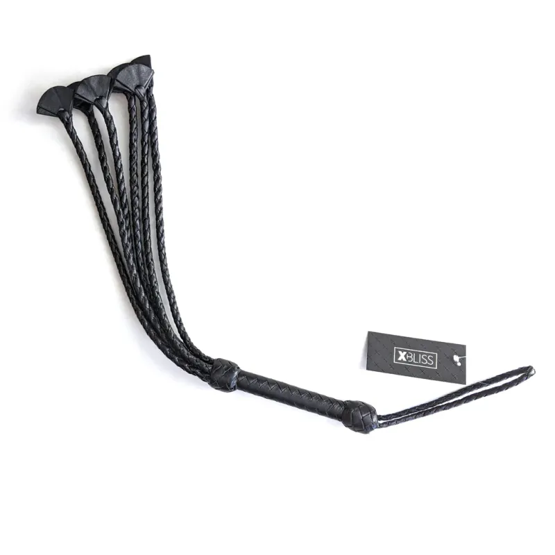 Mini Cat-O-Six - Leather Flogger - 12 Inches - Black