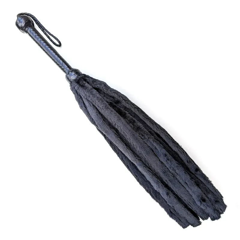 12 Tail Faux Fur Flogger – Black