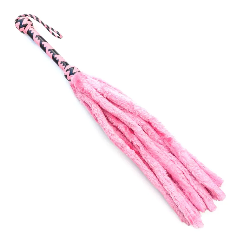 12 Tail Faux Fur Flogger - Pink and Black
