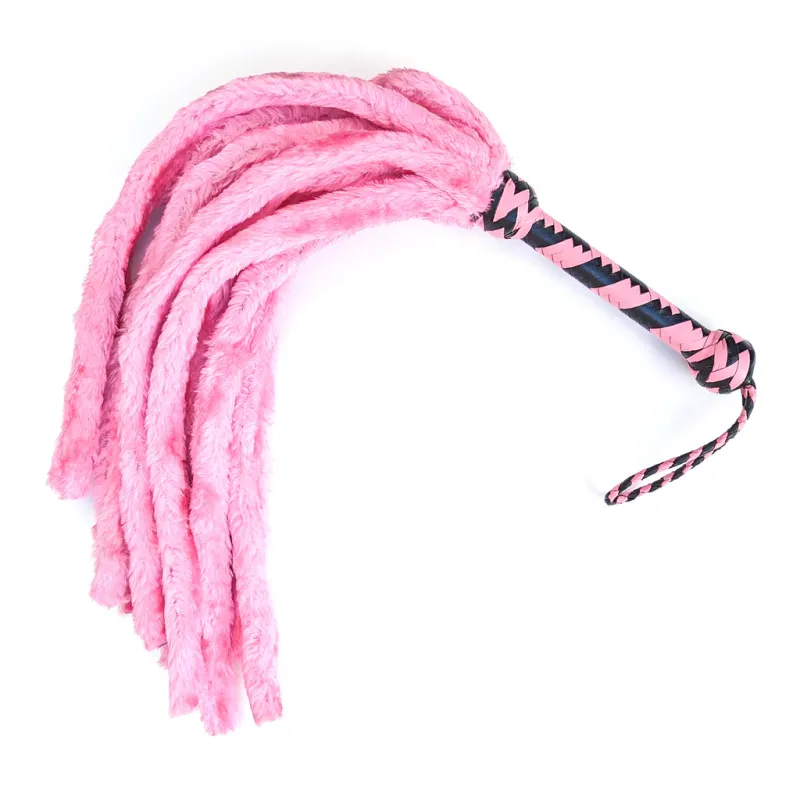 12 Tail Faux Fur Flogger - Pink and Black