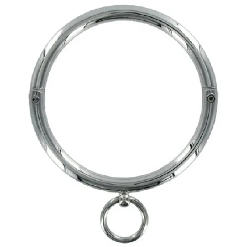 Stainless Steel Round 1 Ring Slave Collar - Large