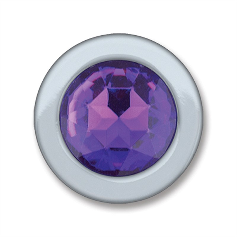 Jewel Stainless Steel Butt Plug - Large Purple