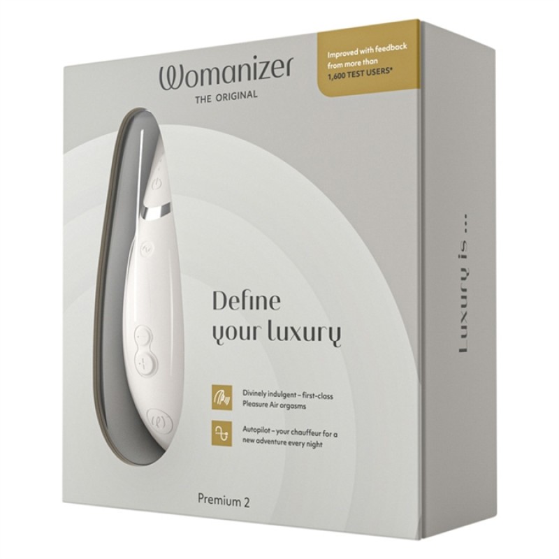 Womanizer Premium2 Clitoral Stimulator in Grey/Silver